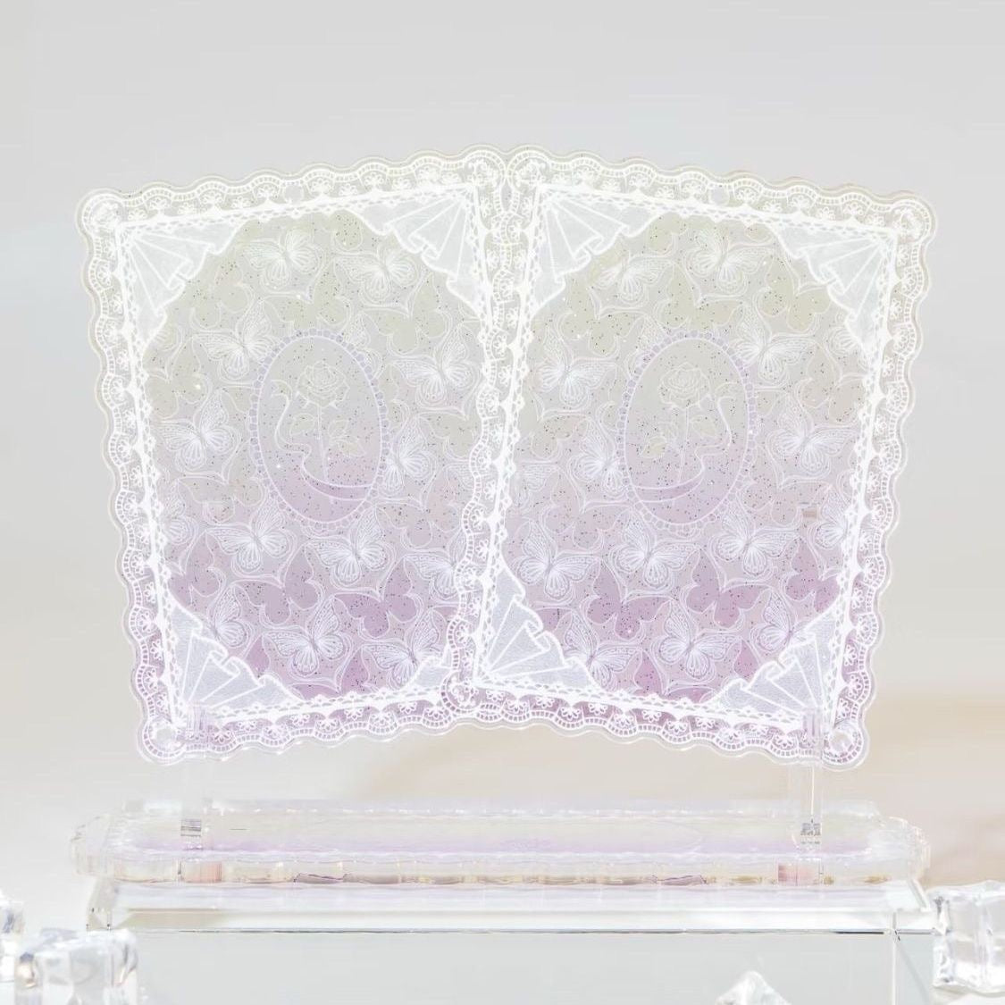 Butterfly & Roses Double-Frame Display Stand