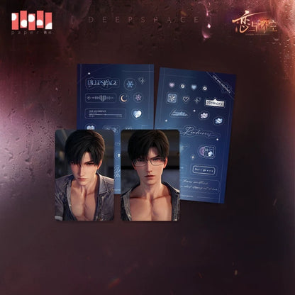 Love and Deepspace: Nightly Rendezvous series Holographic Photocard + Sticker Sheet Bundle