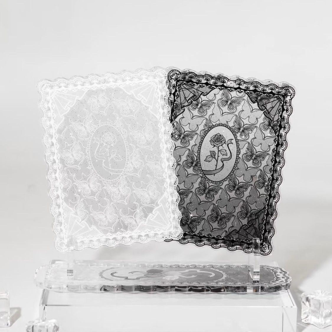 Butterfly & Roses Double-Frame Display Stand