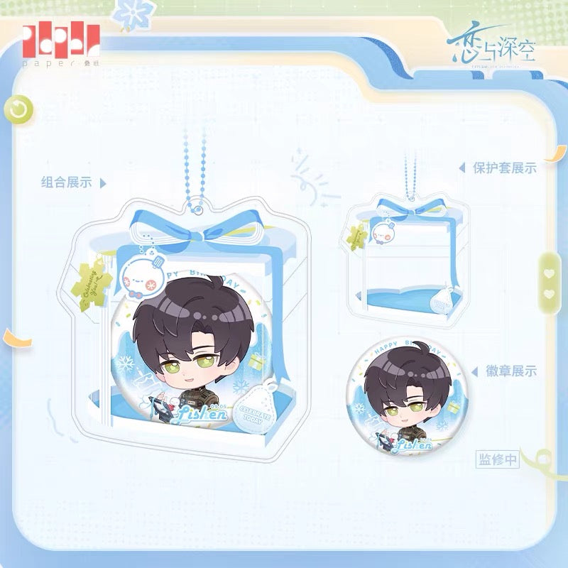 *PREORDER* Love and Deepspace: Zayne When Embers Rise Birthday 2026 Chibi Badge Set with Protective Case