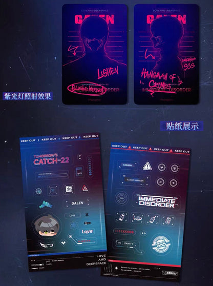 *PREORDER* Love and Deepspace: Tomorrow’s Catch-22 Series Holographic Photocard + Sticker Sheet Bundle