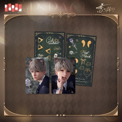 Love and Deepspace: Yes, Cat Caretaker Series Holographic Photocard + Sticker Sheet Bundle