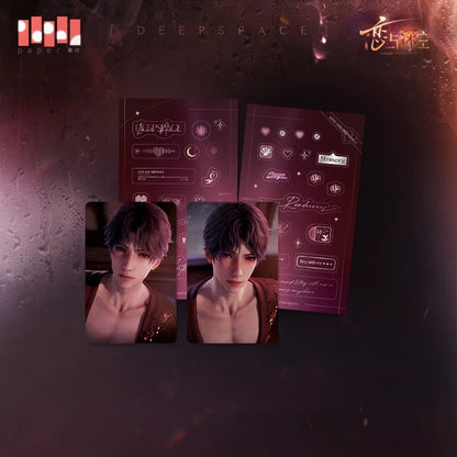 Love and Deepspace: Nightly Rendezvous series Holographic Photocard + Sticker Sheet Bundle