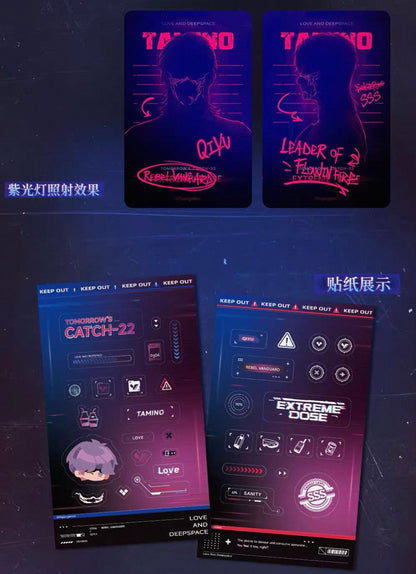 *PREORDER* Love and Deepspace: Tomorrow’s Catch-22 Series Holographic Photocard + Sticker Sheet Bundle