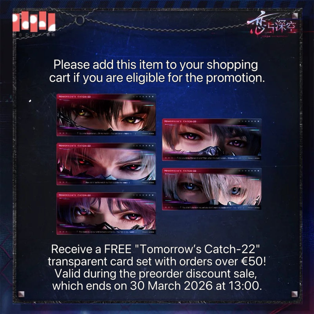 FREE ''Tomorrow’s Catch-22'' card set only for orders over €50