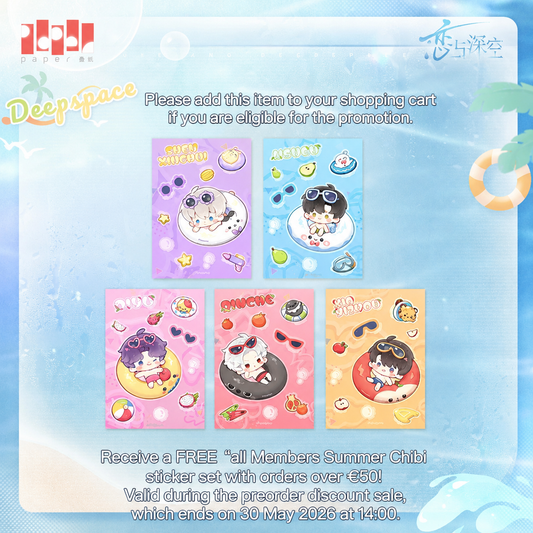 FREE ''All Members Summer Chibi Sticker Set'' card set only for orders over €50