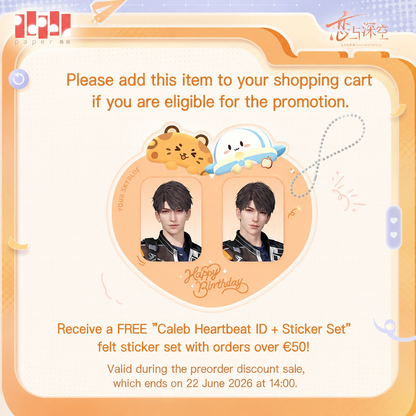 FREE ''Caleb Heartbeat ID + Sticker Set'' card set only for orders over €50